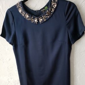 Navy Club Monaco Silk Dress